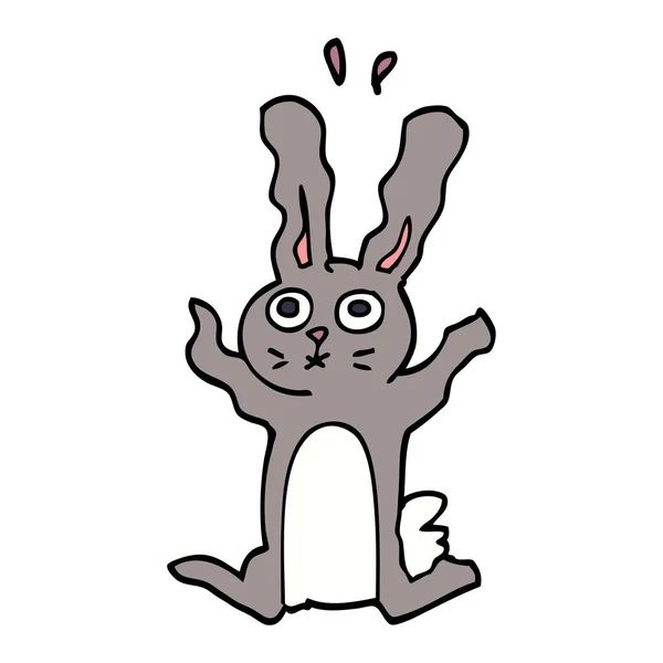 漫画の落書きおびえたウサギ — ストックベクタ