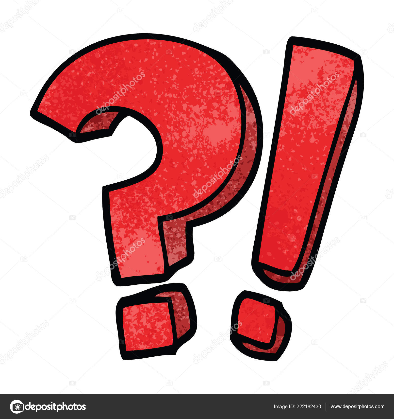 Image vectorielle Dessin Animé Doodle Point D'interrogation Point D'exclamation  par ©lineartestpilot - 222182430, image size:1600x1700