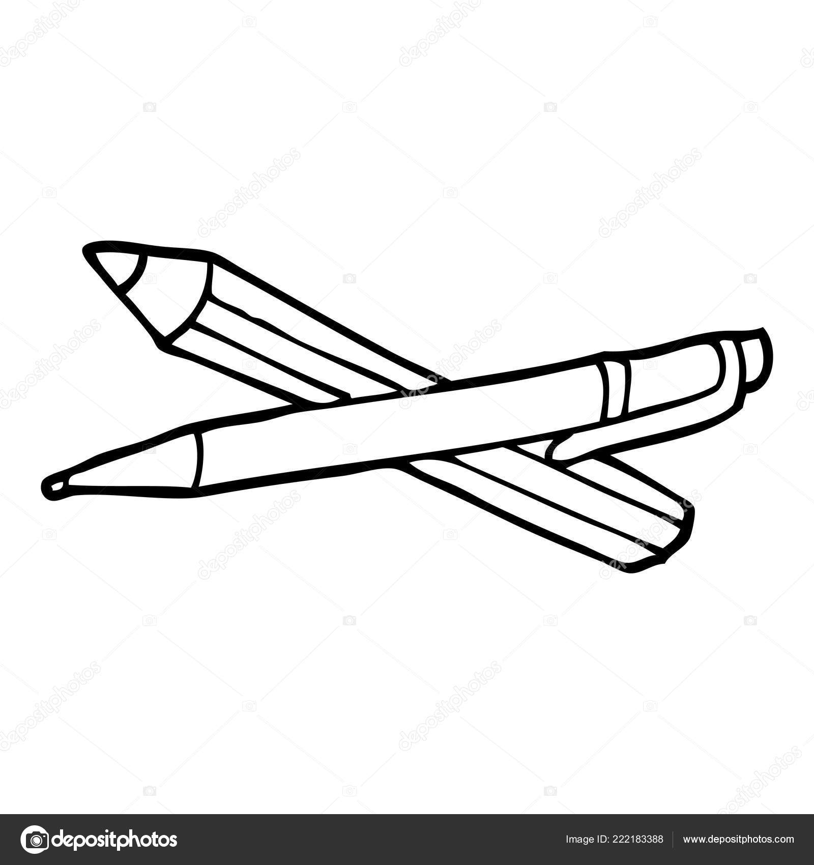 Stylo Dessin Animé Dessin Trait — Image vectorielle ... Stylo Dessin Animé Dessin Trait — Image vectorielle ...
