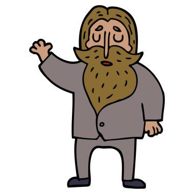 çizgi film doodle yaşlı adam sallayarak