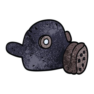 çizgi film doodle gaz maskesi