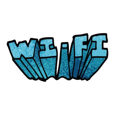 çizgi film doodle wifi yazı