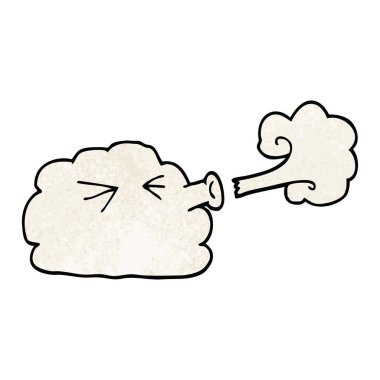bir fırtına üfleme karikatür doodle bulut