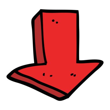 çizgi film doodle ok işaret yönünü