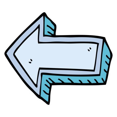 Beyaz arka plan üzerinde izole karikatür doodle ok