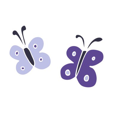 çizgi film doodle kelebek illüstrasyon