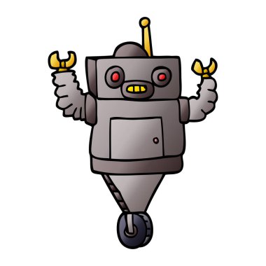 çizgi film doodle robot illüstrasyon