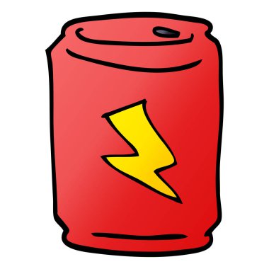 çizgi film doodle enerji içeceği konservesi