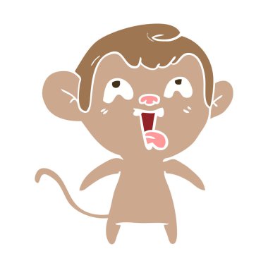 deli düz renk stil karikatür maymun