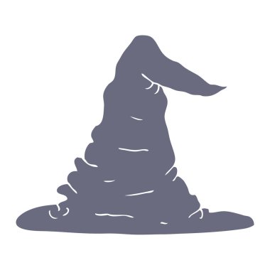 düz renk illüstrasyon cadı şapka