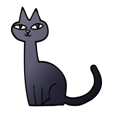 Beyaz arka plan üzerinde izole karikatür doodle kedi