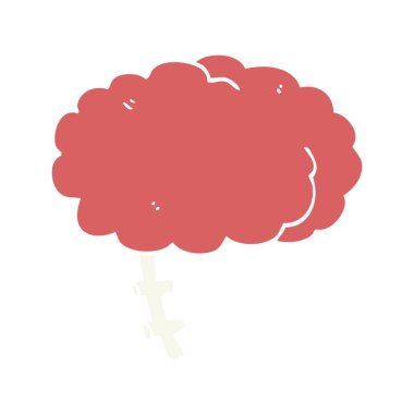 düz renk tarzı çizgi film beyin