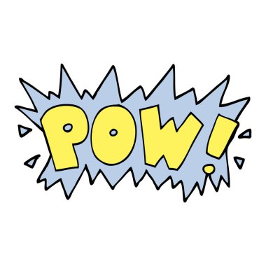 çizgi film doodle pow kelime