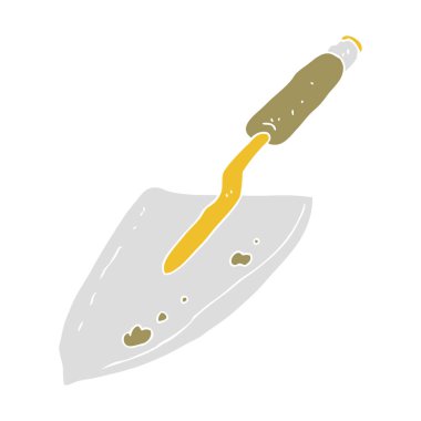 Bahçe mala düz renkli çizimi