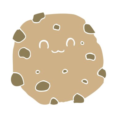 düz renk tarzı çizgi film bisküvi