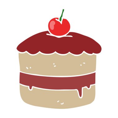 düz renk tarzı çizgi film kek