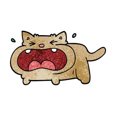 çizgi film doodle ağlayan kedi