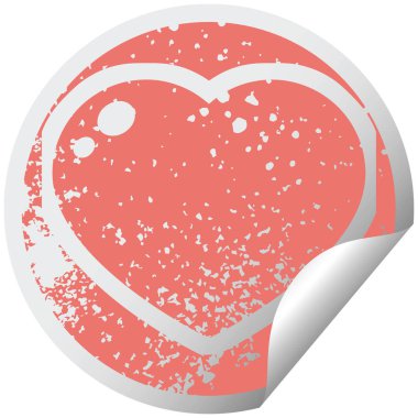 kalp sembol sıkıntılı etiket grafik illüstrasyon simgesi