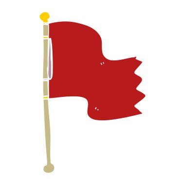 çizgi film doodle kırmızı bayrak