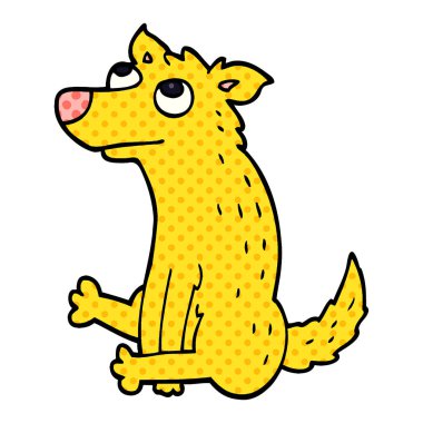 çizgi film doodle köpek oturma