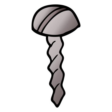 Beyaz arka plan üzerinde izole karikatür doodle vida