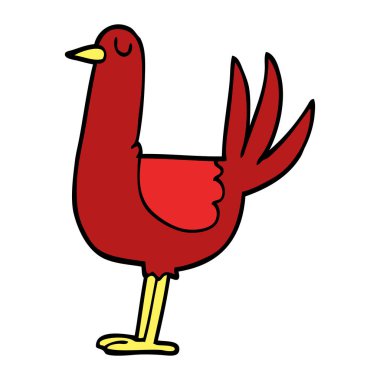 çizgi film doodle uzun boylu kuş