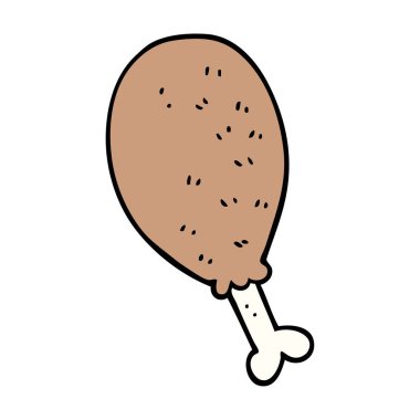 çizgi film doodle pişmiş tavuk budu