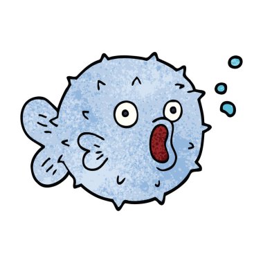 çizgi film doodle darbe balık