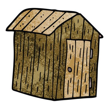 çizgi film doodle ahşap kulübe