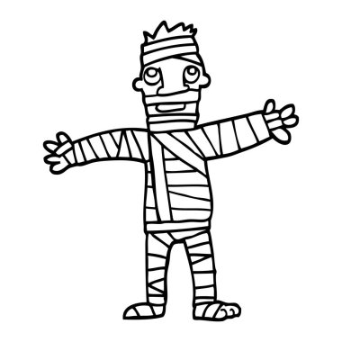 bandaj erkekte siyah beyaz çizgi film