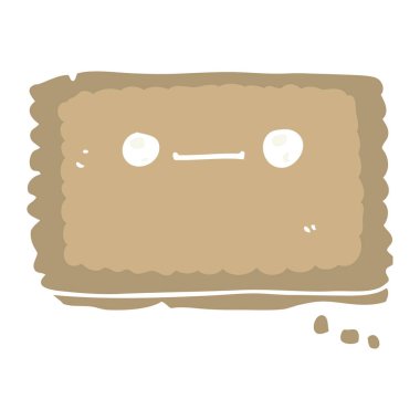 düz renk tarzı çizgi film bisküvi