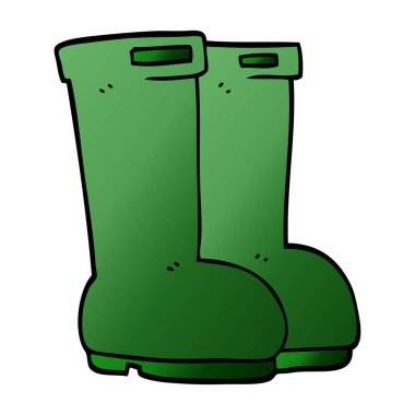 çizgi film doodle Wellington vektör çizim