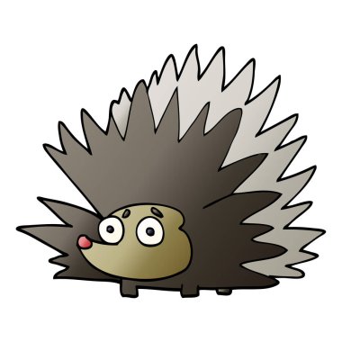 çizgi film doodle dikenli kirpi