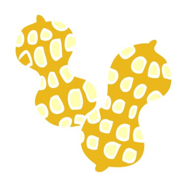 çizgi film doodle fıstık beyaz arka plan üzerinde