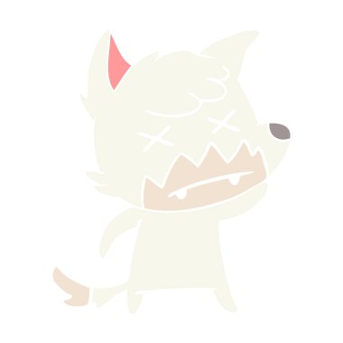 düz renk tarzı çizgi film ölü fox