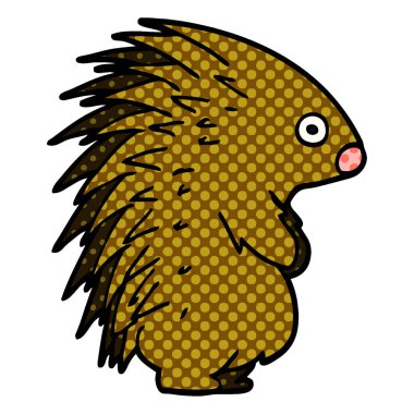 çizgi film doodle dikenli kirpi