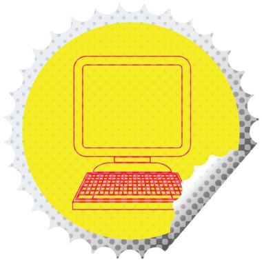 bilgisayar kutsal kişilerin resmi etiket vektör çizim peeling dairesel