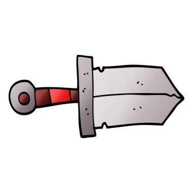 çizgi film doodle hançer beyaz arka plan üzerinde