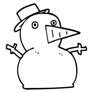 çizim karikatür komik kardan adam