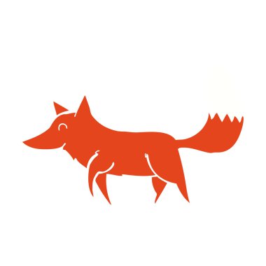 düz renk tarzı çizgi film kurt