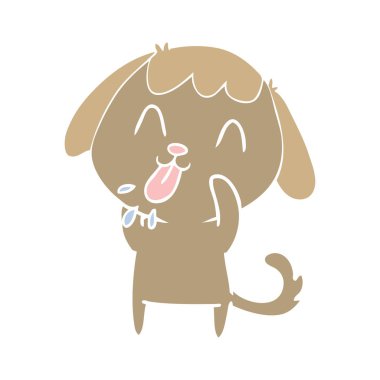 kaba köpek düz renk stil çizgi film