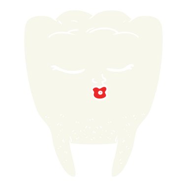 düz renk tarzı çizgi film diş