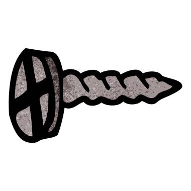 Beyaz arka plan üzerinde izole karikatür doodle vida