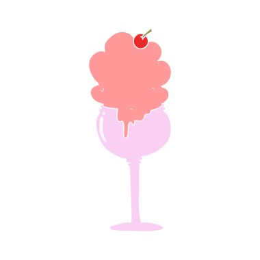 düz renk tarzı çizgi film dondurma desert