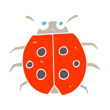 uğur böceği düz renkli çizimi