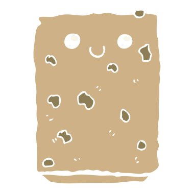 düz renk tarzı çizgi film bisküvi