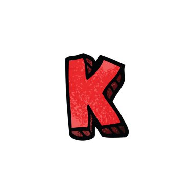çizgi film doodle harf k