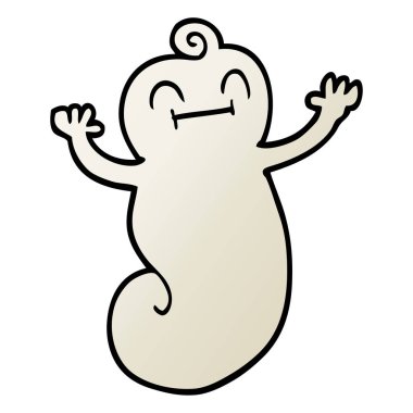 vektör degrade illüstrasyon karikatür mutlu hayalet