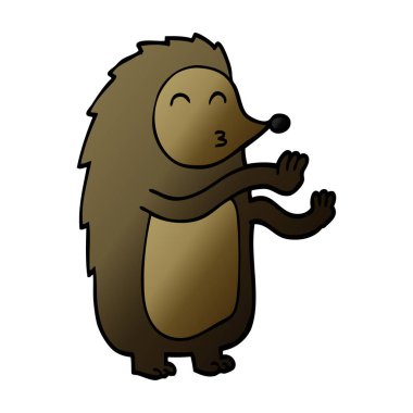 çizgi film doodle dans eden kirpi