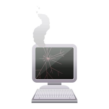 kırık bilgisayar grafik vektör çizim simgesi